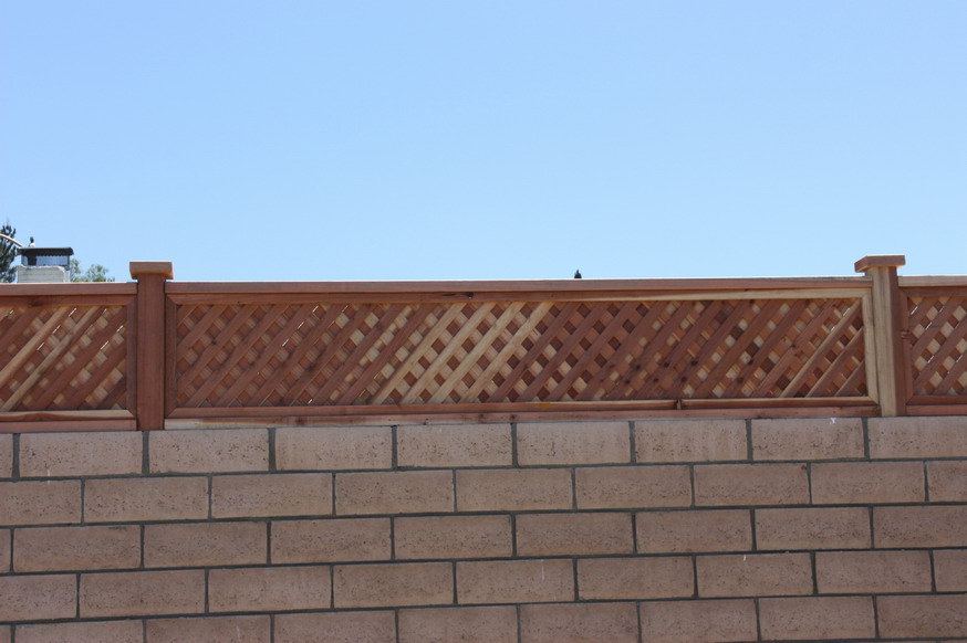 Jay S Redwood Fences Custom Wood Gates Enclosures Los Angeles San Fernando Valley - Block Wall Fence Toppers
